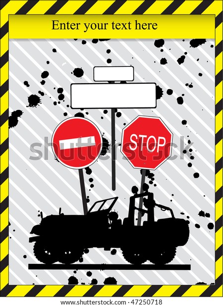 warning sign\
card or wallpaper stop or slow\
down