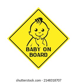 Warning Sign Caution Child In The Car. Sign For Car Rear Window