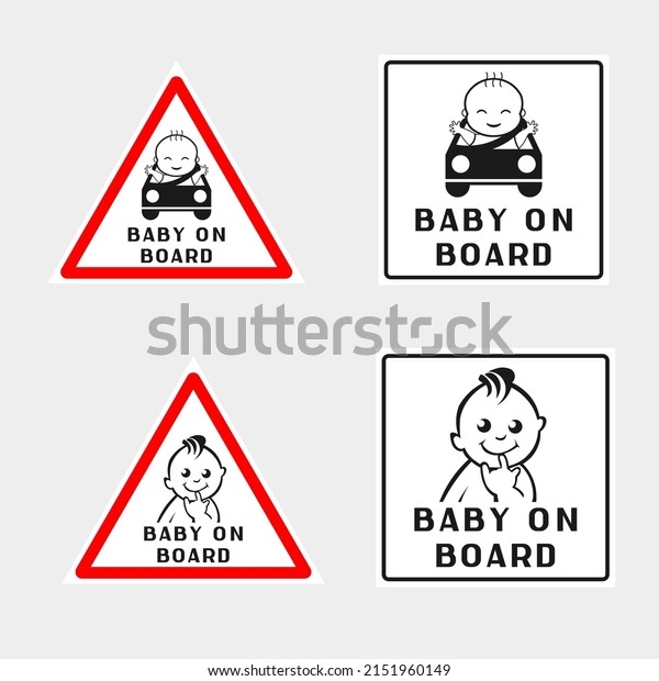 Warning Sign Caution Child In The Car. Sign For\
Car Rear Window
