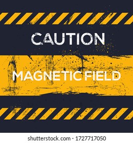 Warning sign (Caution magnetic field), vector illustration.
