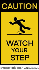 Signo de advertencia, observe con precaución su banner de paso Vector de ilustración