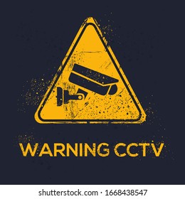  Warning sign (warning cctv), vector illustration.