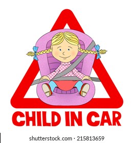 Warning  Sign Child In The Car, Suitable For Stickers On Rear Window Of Automobile.