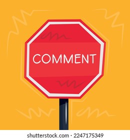 Warning sign (Comment), vector illustration.