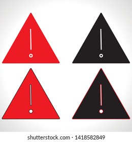 Warning Sign Compilation Set - Various Symbols On Triangle Sign. Eps 10 - Illustration