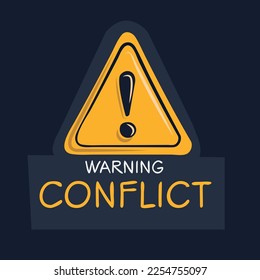 Warning sign (Conflict), vector illustration.