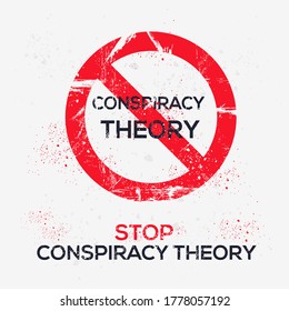 Warning sign (conspiracy theory), vector illustration.	