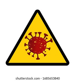 Warnschild Corona-Virus. Lockdown Pandemic stoppen Novel Coronavirus Ausbruch covid-19. Vektorillustration