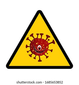 Warning sign corona virus. Lockdown Pandemic stop Novel Coronavirus outbreak covid-19. vector