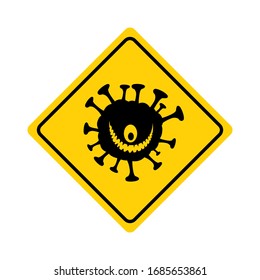 Warnschild Corona-Virus. Lockdown Pandemic stoppen Novel Coronavirus Ausbruch covid-19. Vektorillustration