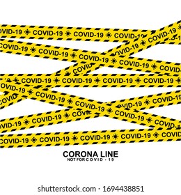 warning sign for coronavirus. symbols are prohibited from crossing territory. quarantine areas from virus outbreaks. plague of wuhan's disease. isolation area markings.