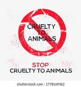 Warning sign (cruelty to animals), vector illustration.	