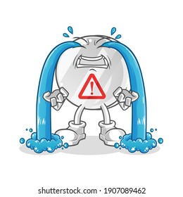 warning sign crying illustration. character vector