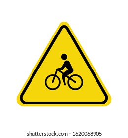 warning sign cyclist. bicycle symbol vector
