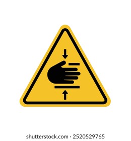 Sinal de aviso de perigo de ficar preso em objetos em uma prancha de triângulo amarelo. Adequado para cartazes e ícones da Web