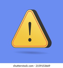 warning sign, danger warning, exclamation mark, attention sign, 3d rendering