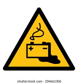 Warning sign Danger from loading batteries