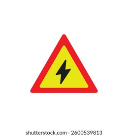 Warning sign. Dangerous electrical voltage icon. High voltage sign.