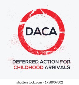 Warning Sign (Deferred Action For Childhood Arrivals), Vector Illustration.