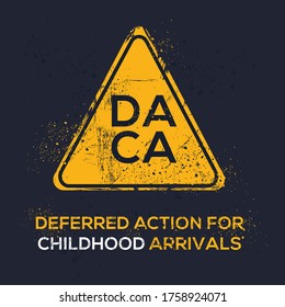 Warning Sign (Deferred Action For Childhood Arrivals), Vector Illustration.