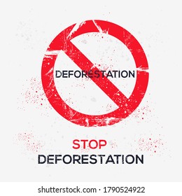 Warning sign (deforestation), vector illustration.	