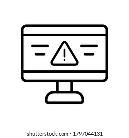 Warning sign desktop icon. Simple line, outline vector elements of hacks icons for ui and ux, website or mobile application