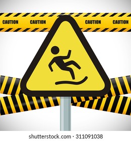 Warning sign digital design, vector illustration 10 eps graphic