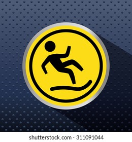 Warning sign digital design, vector illustration 10 eps graphic