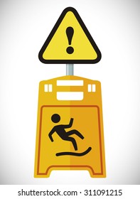 Warning sign digital design, vector illustration 10 eps graphic