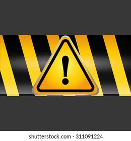 Warning sign digital design, vector illustration 10 eps graphic