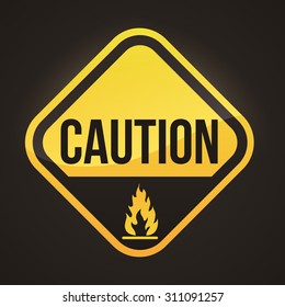 Warning sign digital design, vector illustration 10 eps graphic
