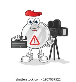 warning sign director mascot. cartoon vector