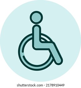 Warning sign disability acessebility, illustration, vector on a white background.