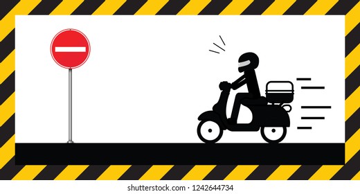 Warning sign ,do not enter and forbidden cars or no passing motorcycle isolated on white background,warning label vector eps 10.
