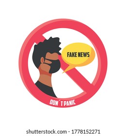 warning sign do not panic, fake news vector illustration design