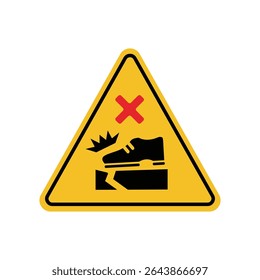Warning sign do not step on the yellow triangle board. Emergency sign Suitable for posters and web icons	