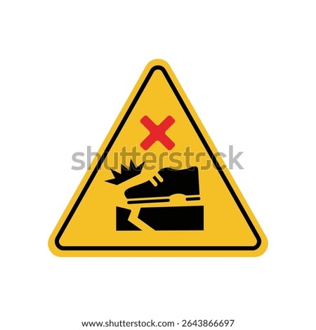 Warning sign do not step on the yellow triangle board. Emergency sign Suitable for posters and web icons	