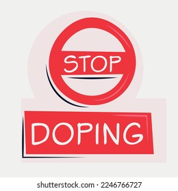 Signo de advertencia (dopaje), ilustración vectorial.