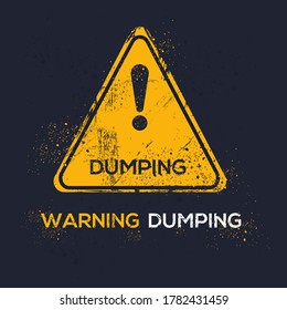 Warning sign (dumping), vector illustration.	