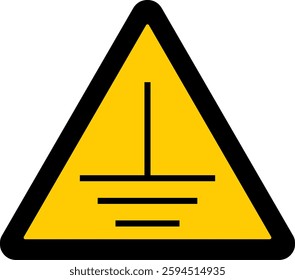 warning sign, electrical grounding symbol