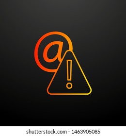 Warning sign in email nolan icon. Elements of virus antivirus set. Simple icon for websites, web design, mobile app, info graphics