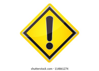 Warning sign with exclamation attention point