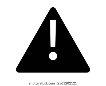 Warning sign, exclamation mark, black triangle, white symbol, caution icon, alert symbol, danger sign, high contrast, minimalist design.