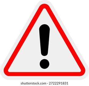 Señal de advertencia con signo de exclamación, alerta de precaución, borde rojo, seguridad