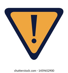 warning sign with exclamation mark icon cartoon vector illustration graphic design