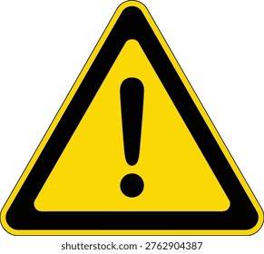 Warning sign with exclamation mark inside a triangle Vector