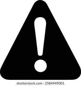Warning sign with exclamation mark on white background. Vector illustration.