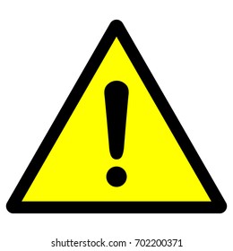 Warning sign with exclamation mark symbol, vector illustration.