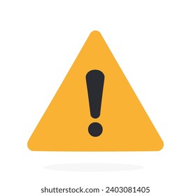 Warning sign with exclamation mark. Vector illustration. Attention symbol, information signal about problem. Flat icon isolated on white background