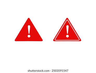 warning sign with exclamation mark - vector illustration